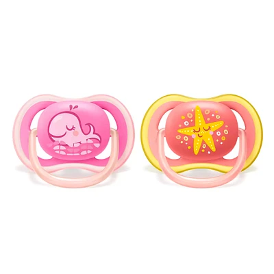 Suce Orthodontique 6-18m Ultra Air Paquet de 2 - Rose