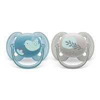 Ultra Soft Pacifier 6-18m Blue Dove / Silver Leaf 2-pack