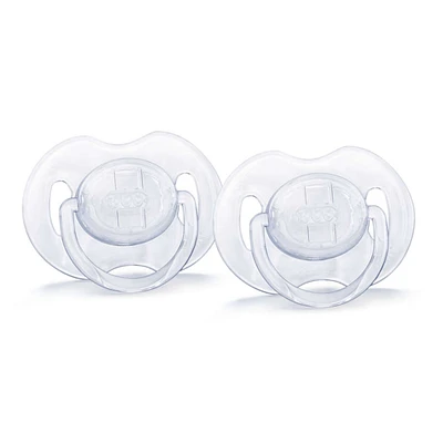 Suce Orthodontique Translucide 0-6m Paquet de 2