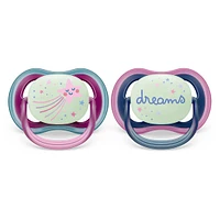 Ultra Air Pacifier Nighttime 6-18m Falling Star/Dreams 2-pack