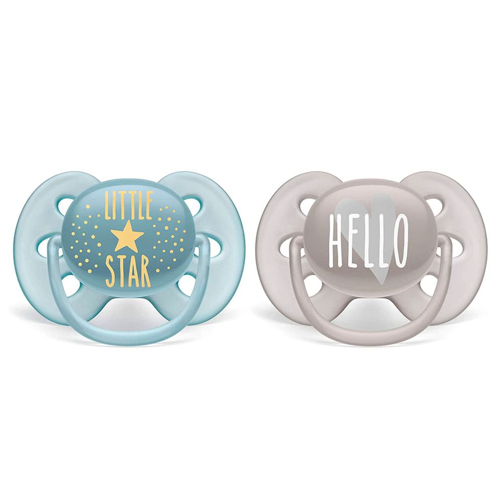 Orthodontic Pacifier 6-18m Ultra Set of 2 - Grey