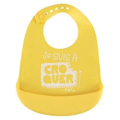 Bavoir en Silicone - Jaune Croquer