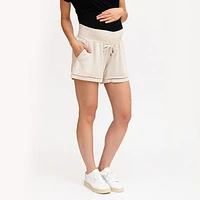 Beige Linen Blend Short