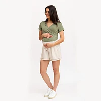 Beige Linen Blend Short