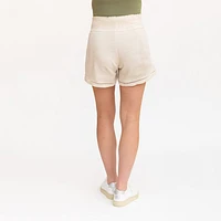 Beige Linen Blend Short