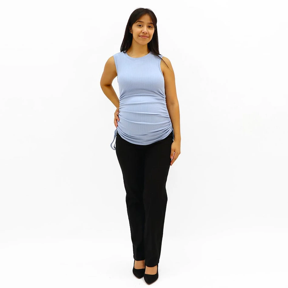 Blue Maternity Rib Tank Top