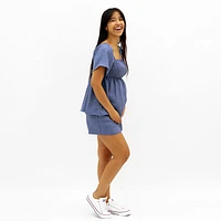 Chambray Maternity Shorts