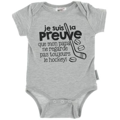 Je Suis La Preuve Hockey Bodysuit 3-12m