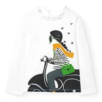 Queen Bee Scooter T-Shirt 4-10y