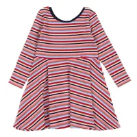 Puppies Striped Rib Dress 7-12y