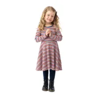 Puppies Striped Rib Dress 7-12y