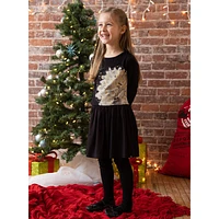 Confetti Peacock Dress 2-6y