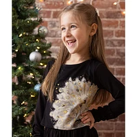 Confetti Peacock Dress 2-6y