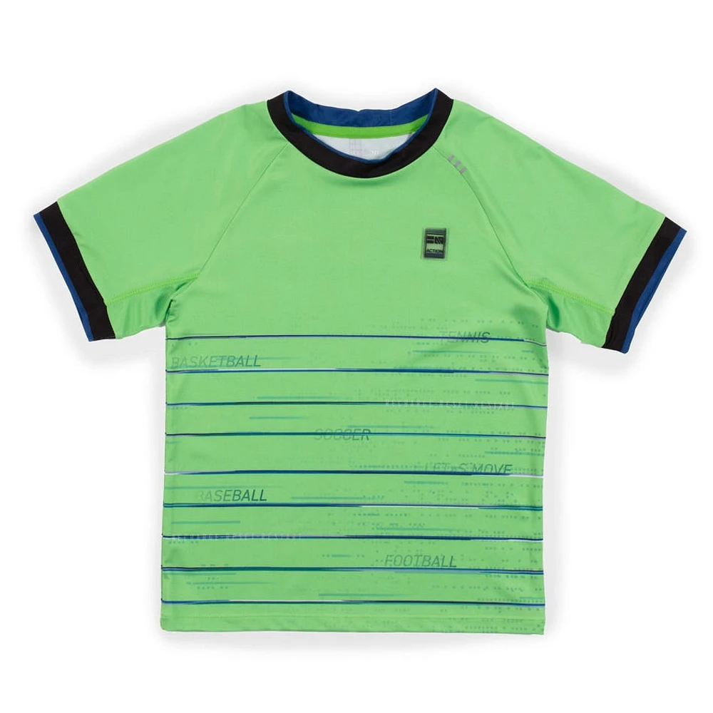 T-Shirt Récré Rayé Lime 7-14ans