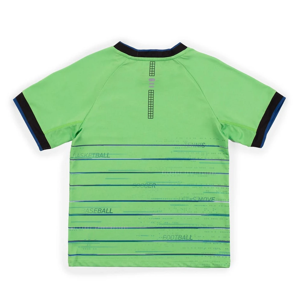 T-Shirt Récré Rayé Lime 7-14ans