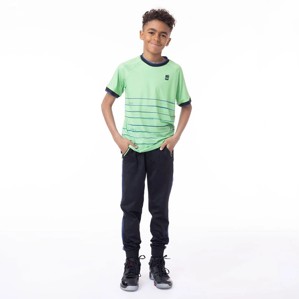 T-Shirt Récré Rayé Lime 7-14ans