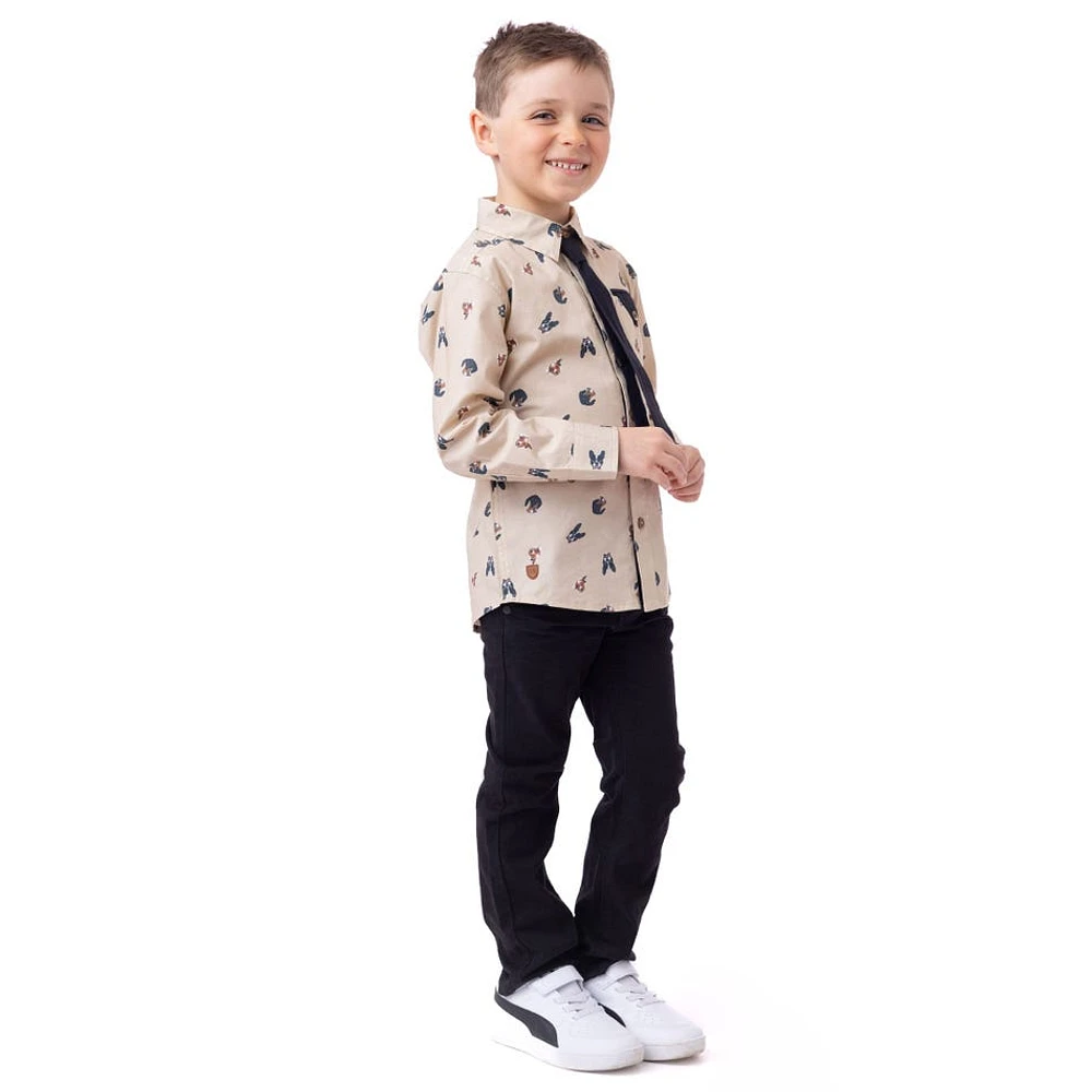 Chemise Imprimée Beige Party 2-12ans