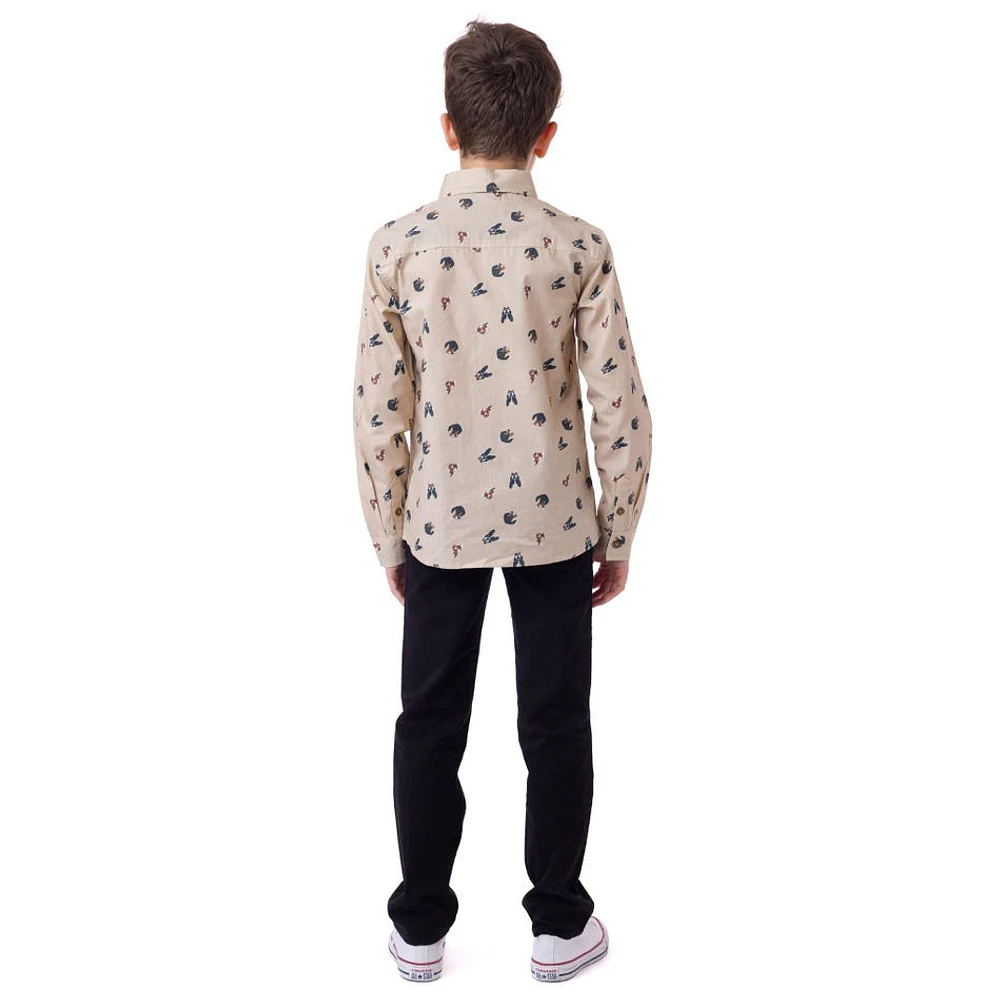 Chemise Imprimée Beige Party 2-12ans