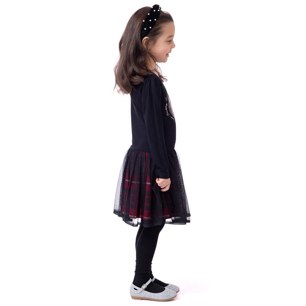 Shine Plaid Dress 2-12y