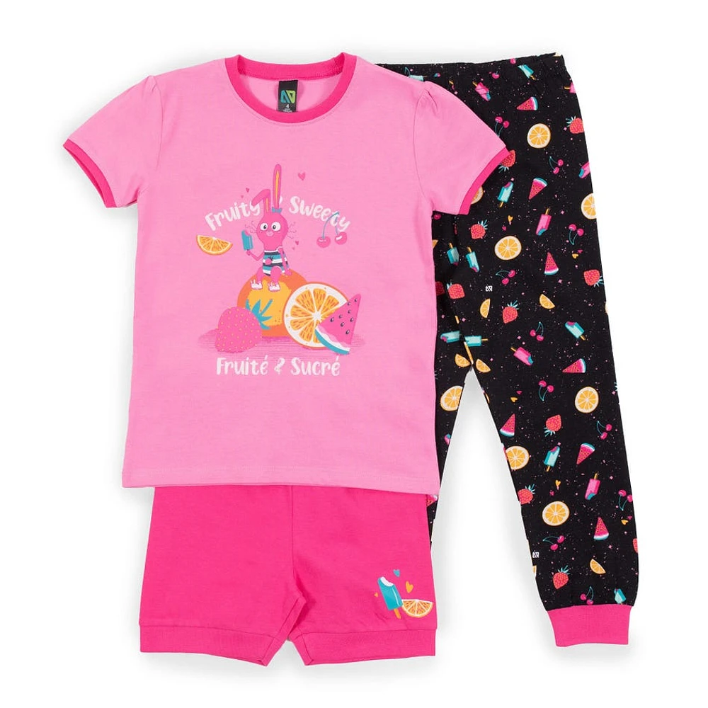 Pyjama Trois Pièces Fruits 7-12ans