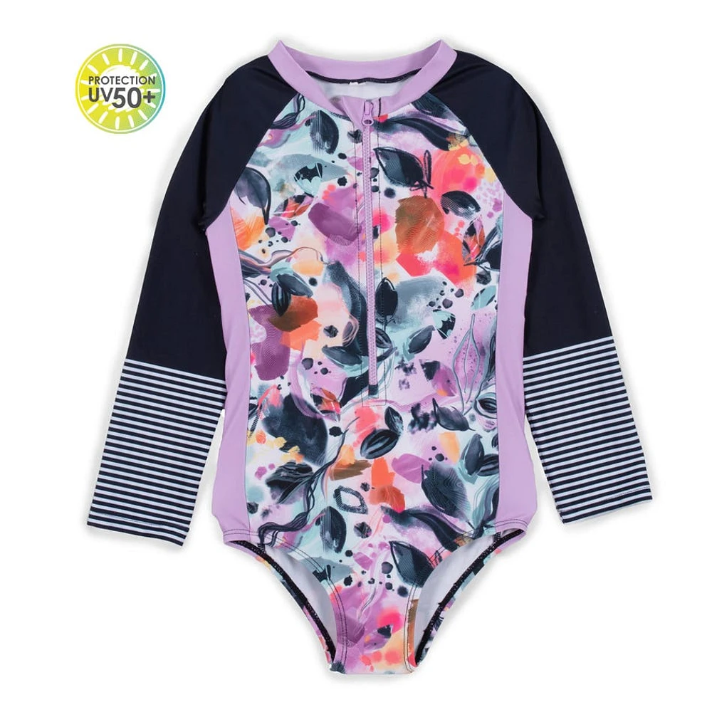 Pastel Long Sleeves UV Swimsuit 4-6y