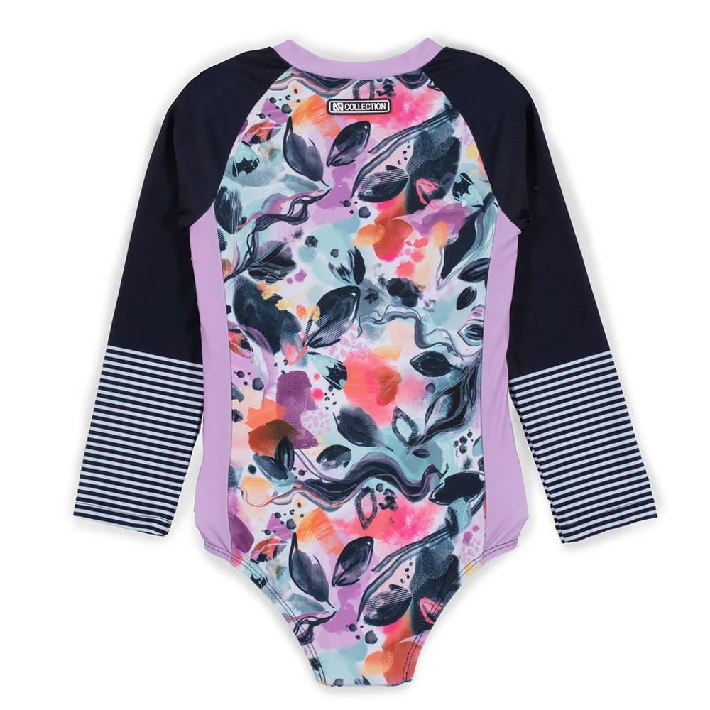 Pastel Long Sleeves UV Swimsuit 4-6y