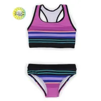 Unicorn Striped Bikini 4-6y