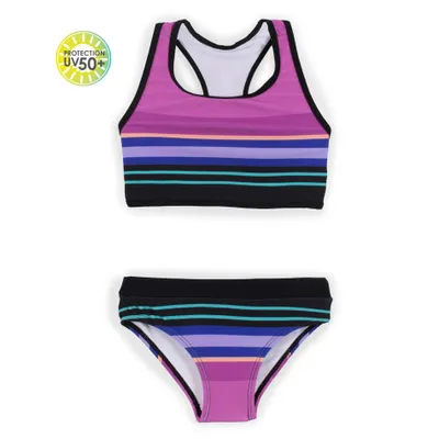 Unicorn Striped Bikini 7-14y