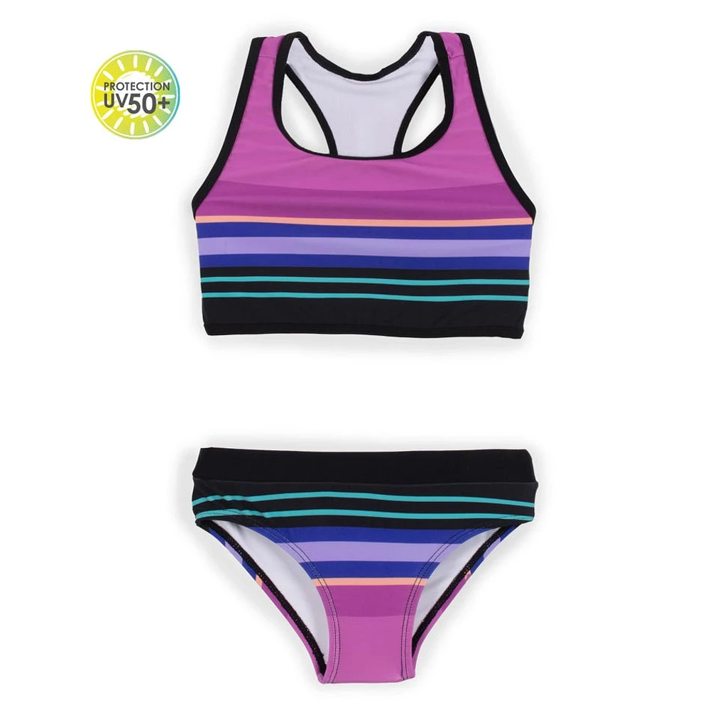 Bikini UV Rayé Licorne 7-14ans