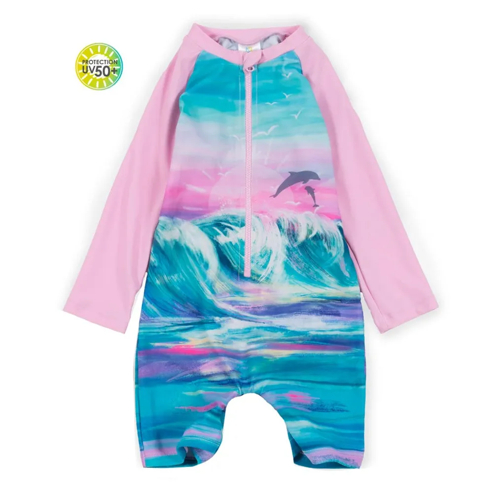 Waves Long Sleeves UV Swimsuit 2-4y