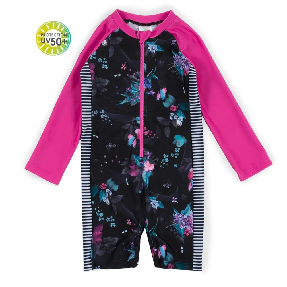 Butterflies Long Sleeves UV Swimsuit 2-4y