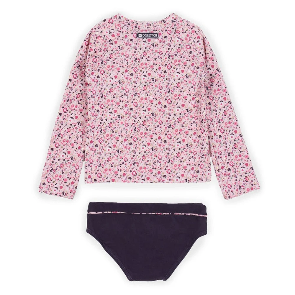 Mini Flowers Long Sleeves Swimsuit 7-10y