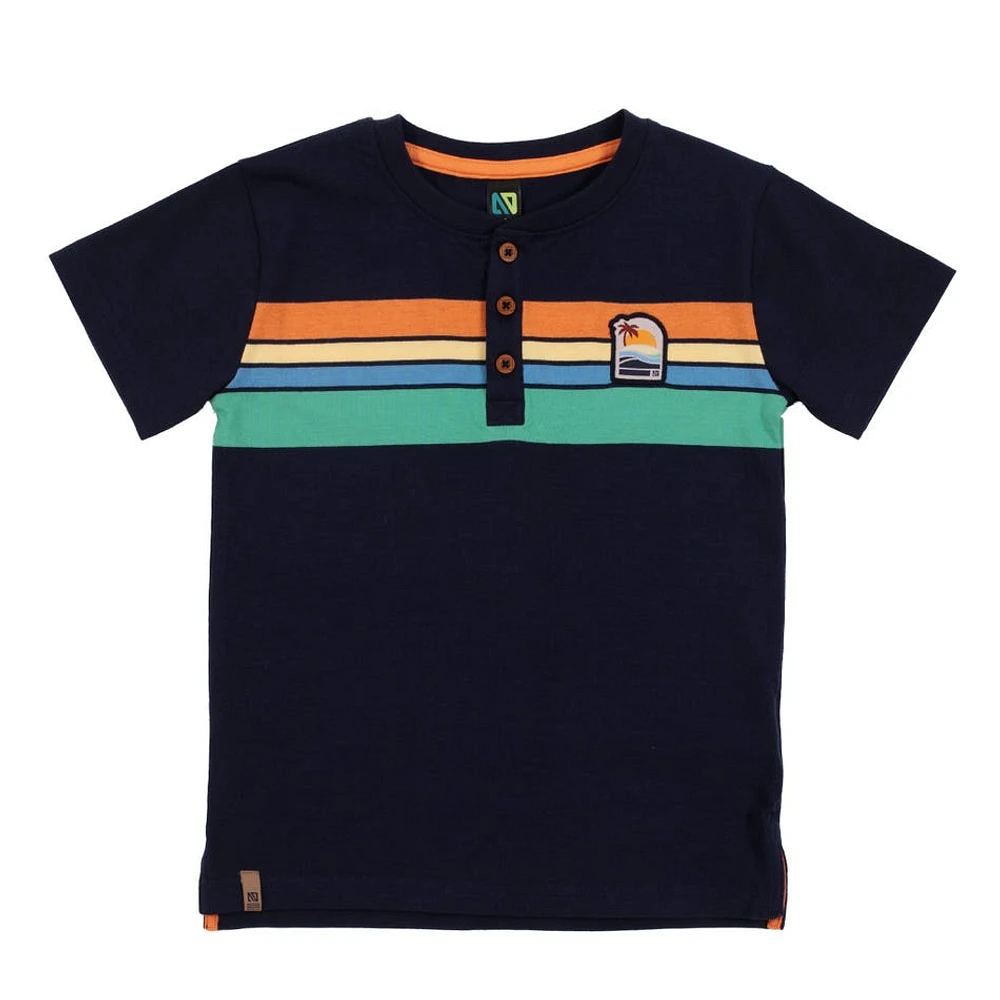 T-Shirt Henley Méditerranée 7-12ans