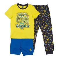Dinos 3 Pieces Pajamas 7-12y