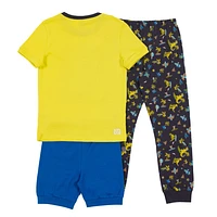 Dinos 3 Pieces Pajamas 7-12y