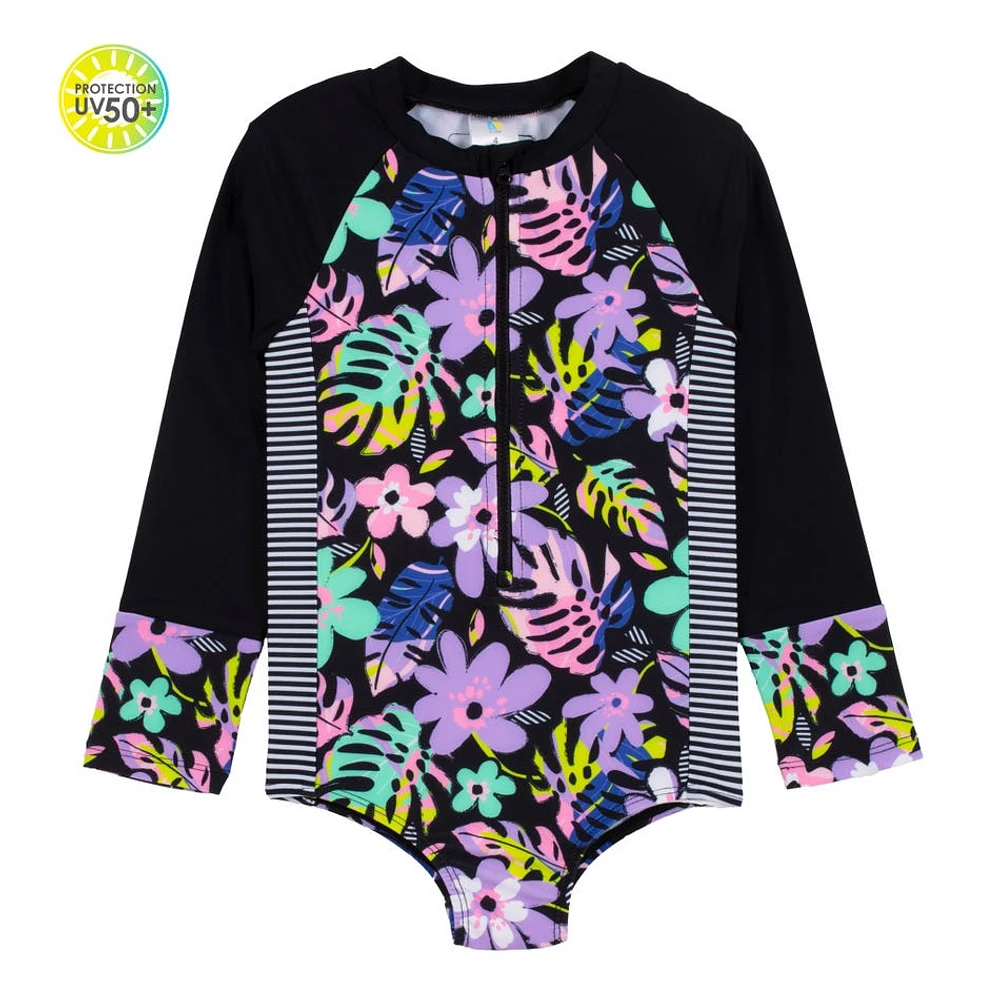 Tropical UV Long Sleeves Swimsuit 2-6y