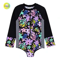 Tropical UV Long Sleeves Swimsuit 7-14y