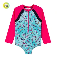 Cat Mermaid UV Long Sleeves Swimsuit 2-6y