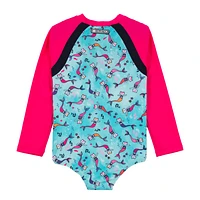 Cat Mermaid UV Long Sleeves Swimsuit 2-6y