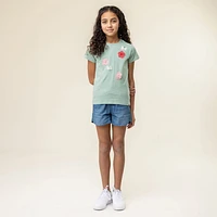 Ladybug Flower T-Shirt 2-12y