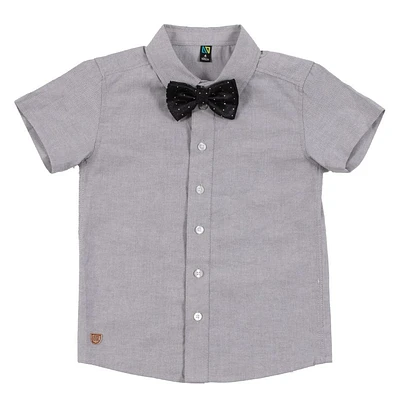 Grey Bow Tie Shirt 2-12y