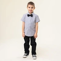 Grey Bow Tie Shirt 2-12y