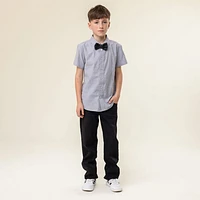 Grey Bow Tie Shirt 2-12y