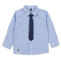 Chemise Manches Longues Cravate Bleue 2-12ans