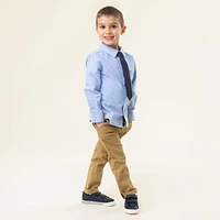 Chemise Manches Longues Cravate Bleue 2-12ans