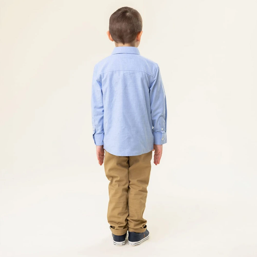 Chemise Manches Longues Cravate Bleue 2-12ans