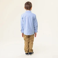 Chemise Manches Longues Cravate Bleue 2-12ans