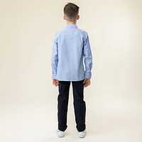 Chemise Manches Longues Cravate Bleue 2-12ans