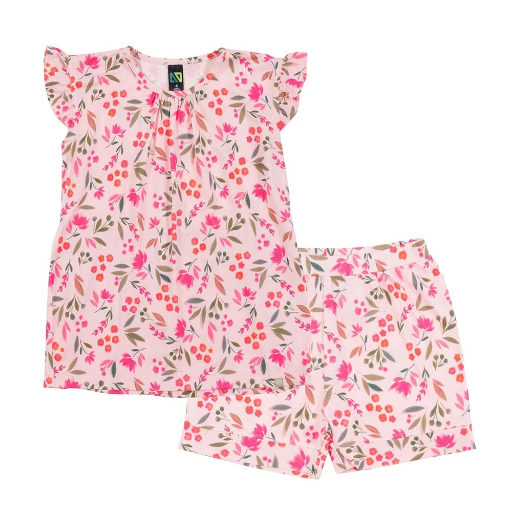 Pyjama Court Fleurs 2-12ans