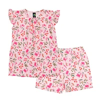 Flowers Short Pajamas 2-12y